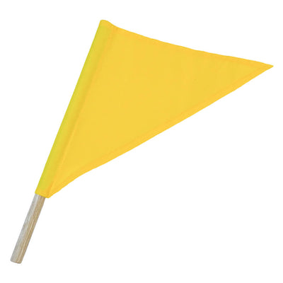 Triangular yellow flag for timer status